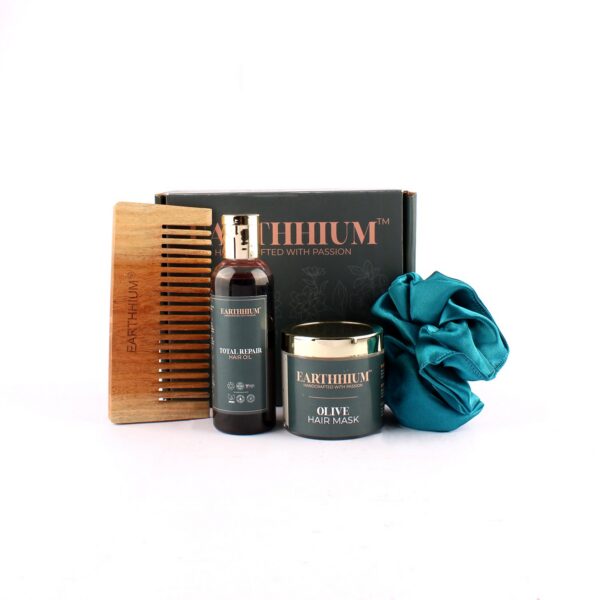 Total Repair Hair Oil, Olive Hair Mask, Detangling Comb & Scrunchie