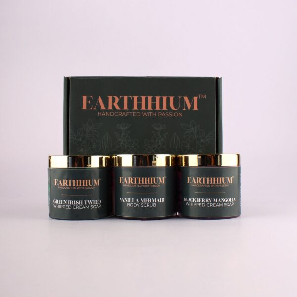 Blackberry Magnolia, Green Irish Tweed Whipped Cream Soap & Vanilla Mermaid Body Scrub